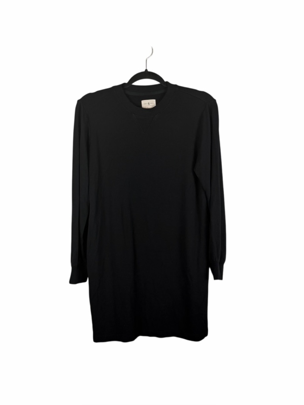 Lou & Grey Signature Soft Plush Black Long Sleeve Sweatshirt Dress XS